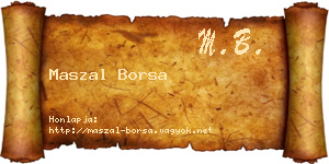 Maszal Borsa névjegykártya